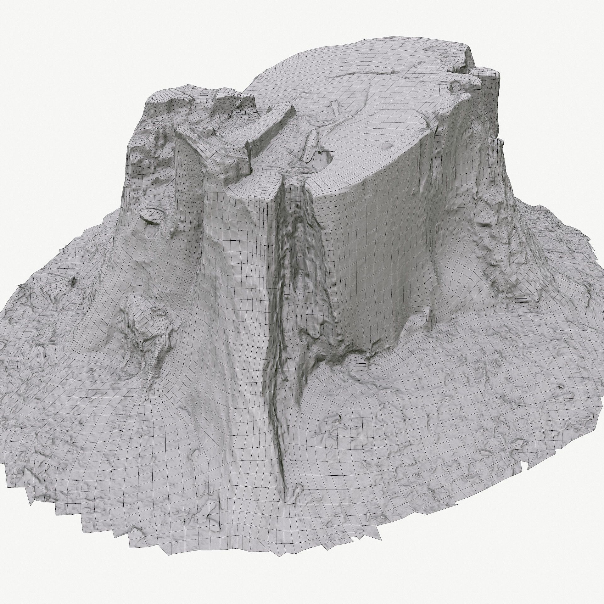 3d scan BPR tree stump 05 Low-poly 3D model_20