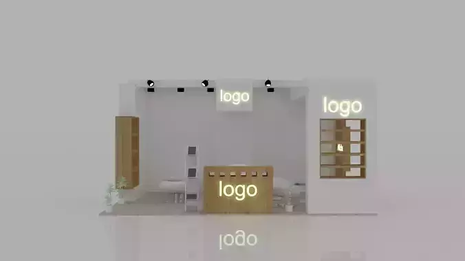 stand 5 exhibition with logo 3D model