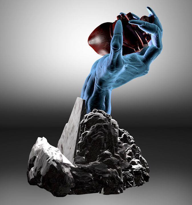 Heart in its claws 3D print model_2