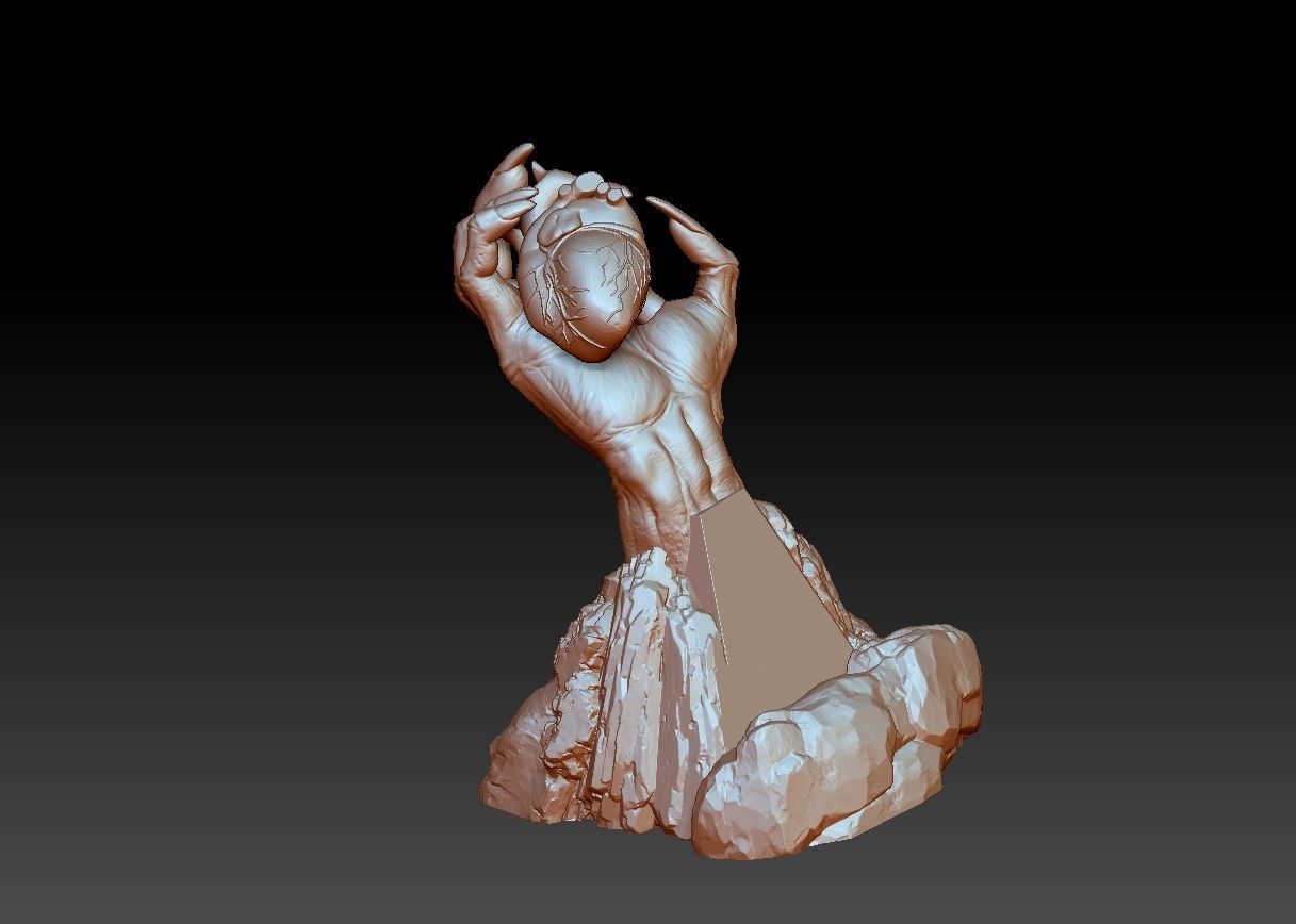 Heart in its claws 3D print model_28
