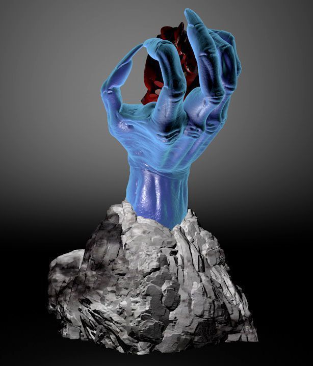 Heart in its claws 3D print model_5