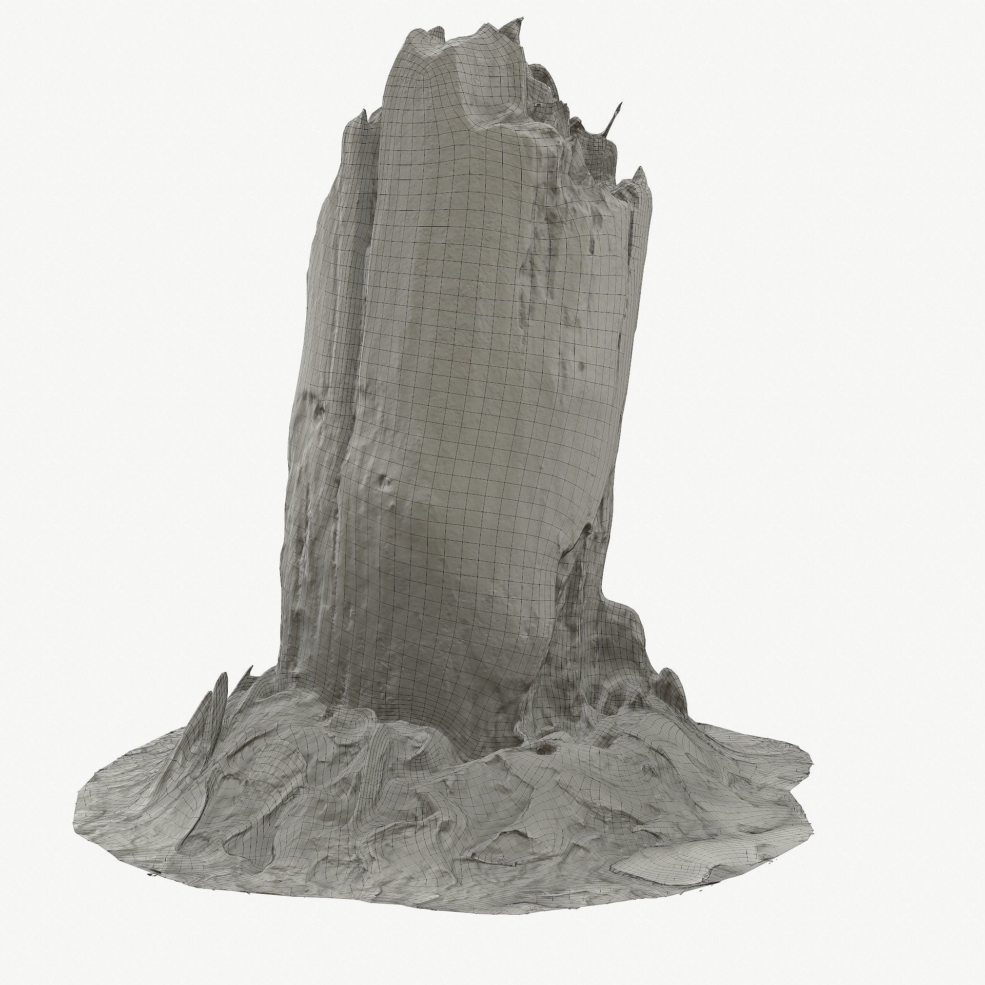 3d scan BPR tree stump 09 Low-poly 3D model_20