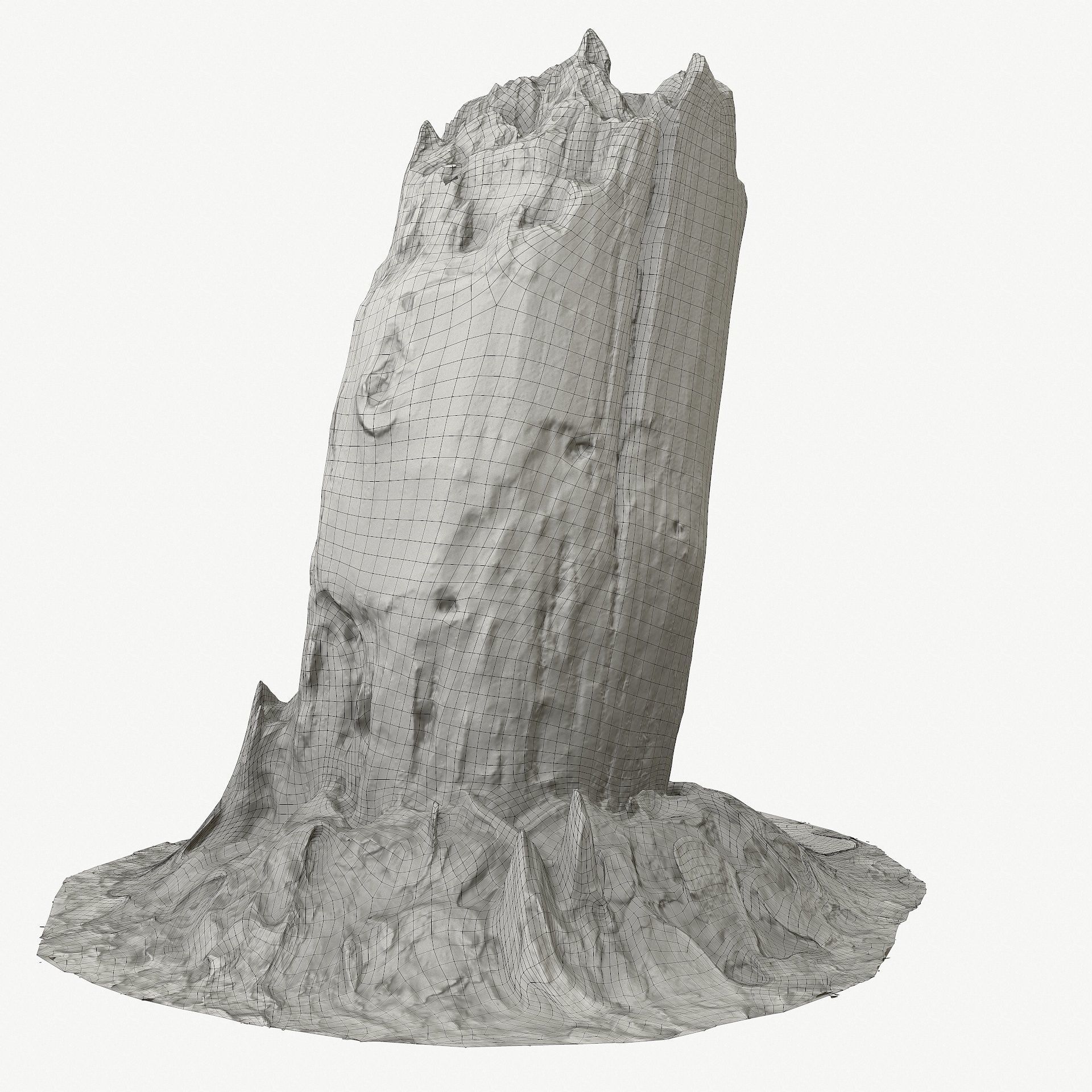 3d scan BPR tree stump 09 Low-poly 3D model_19