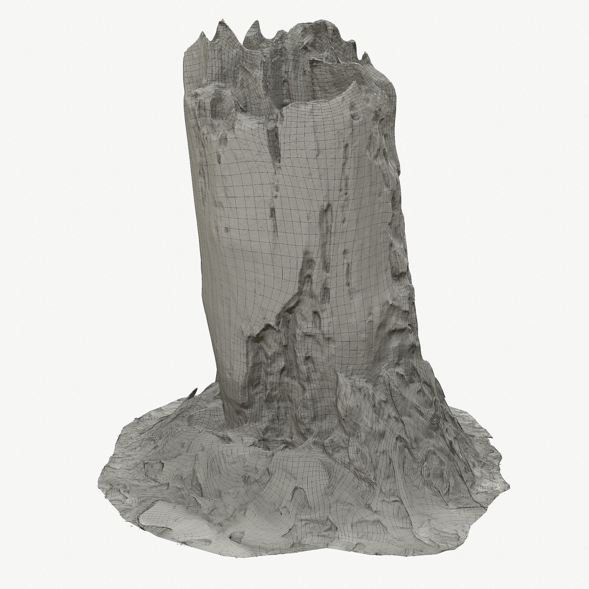 3d scan BPR tree stump 09 Low-poly 3D model_21