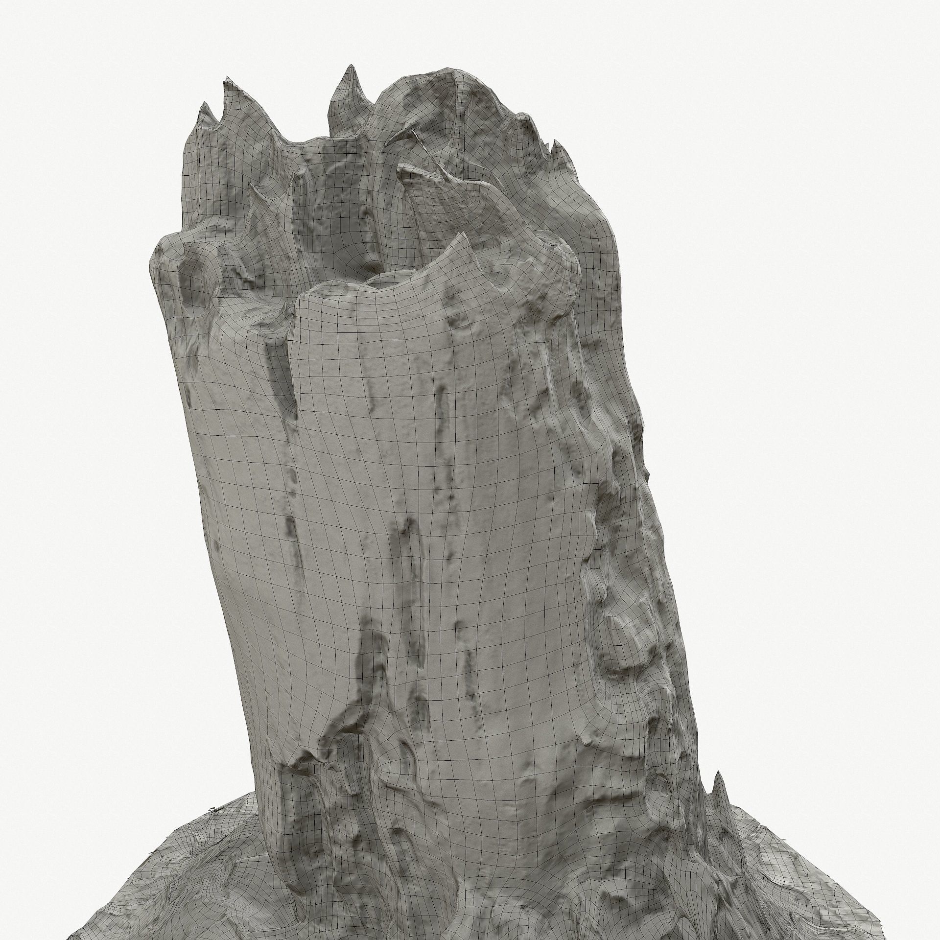 3d scan BPR tree stump 09 Low-poly 3D model_22