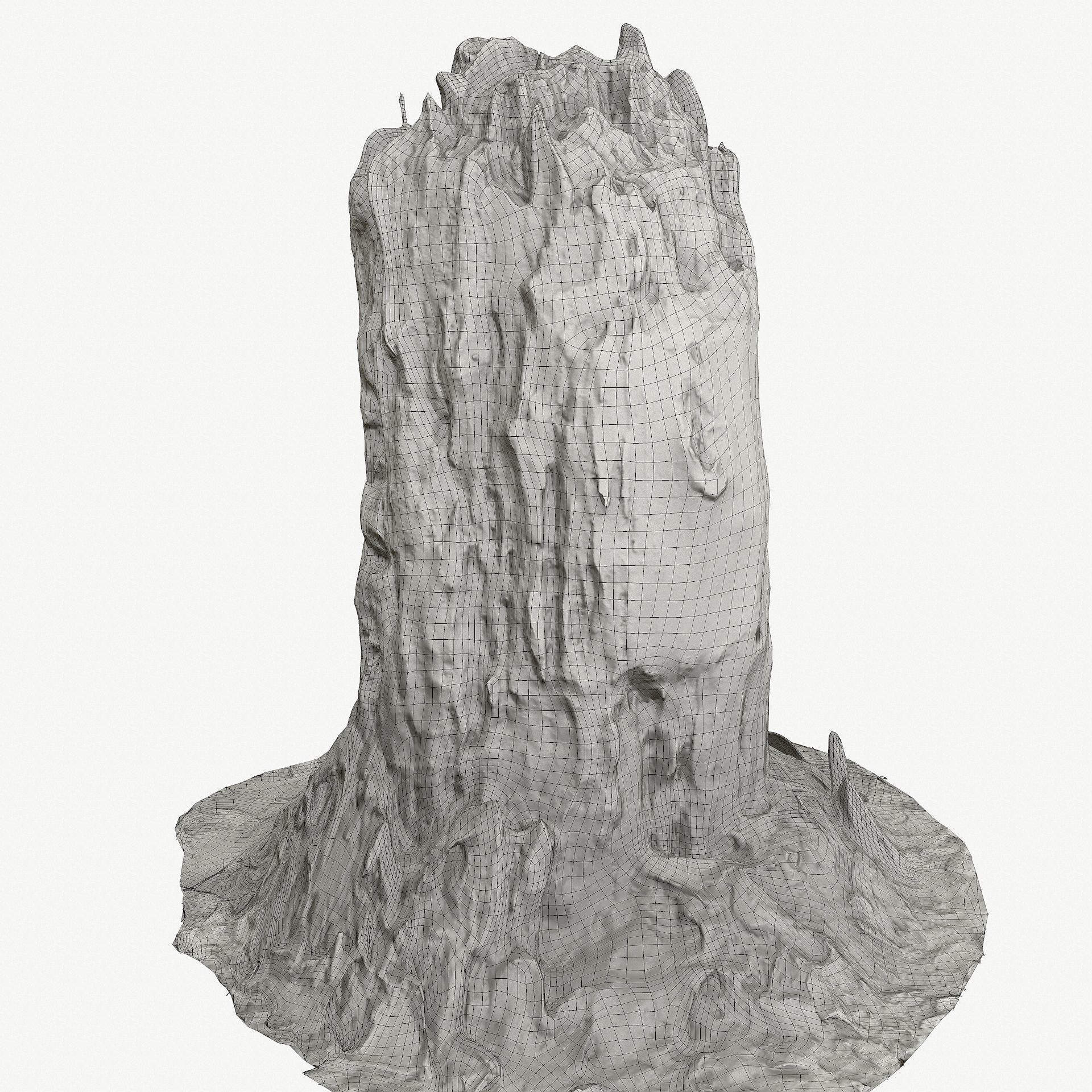3d scan BPR tree stump 09 Low-poly 3D model_18