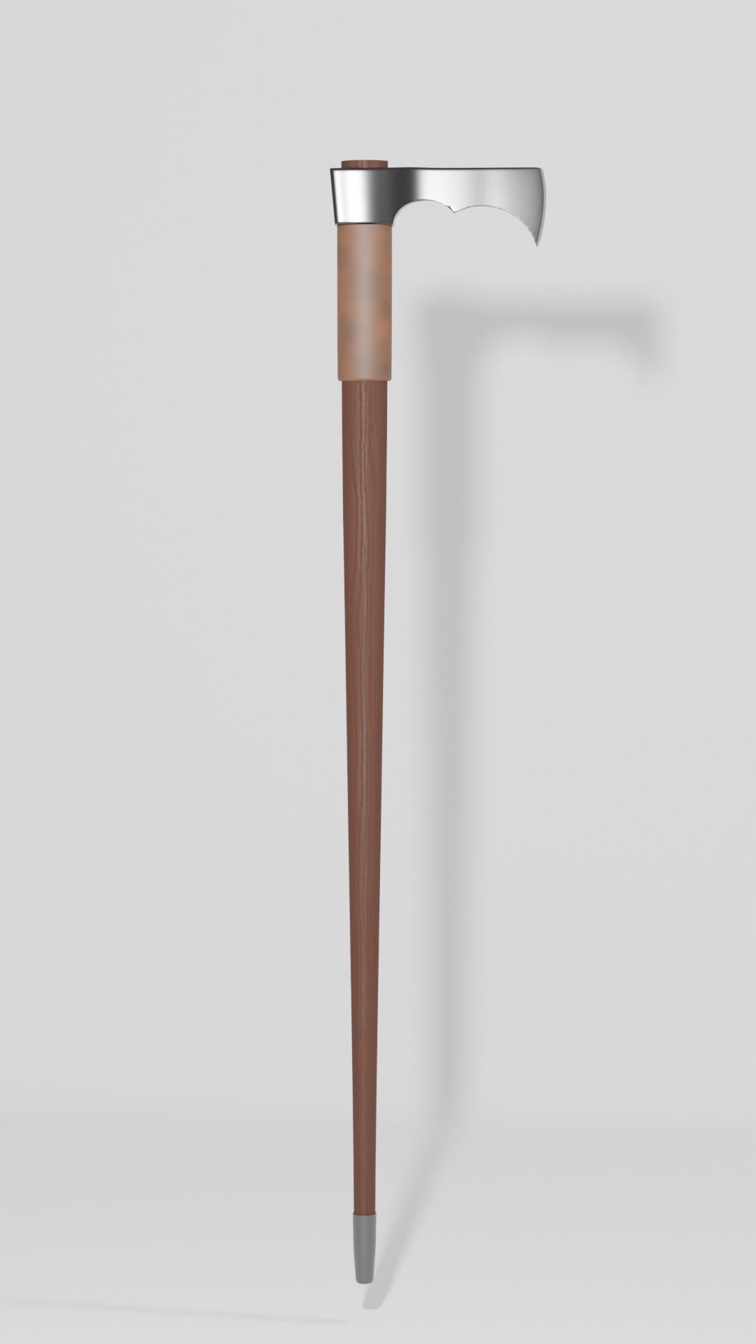 Ciupaga axe with wooden handle 3D model_1