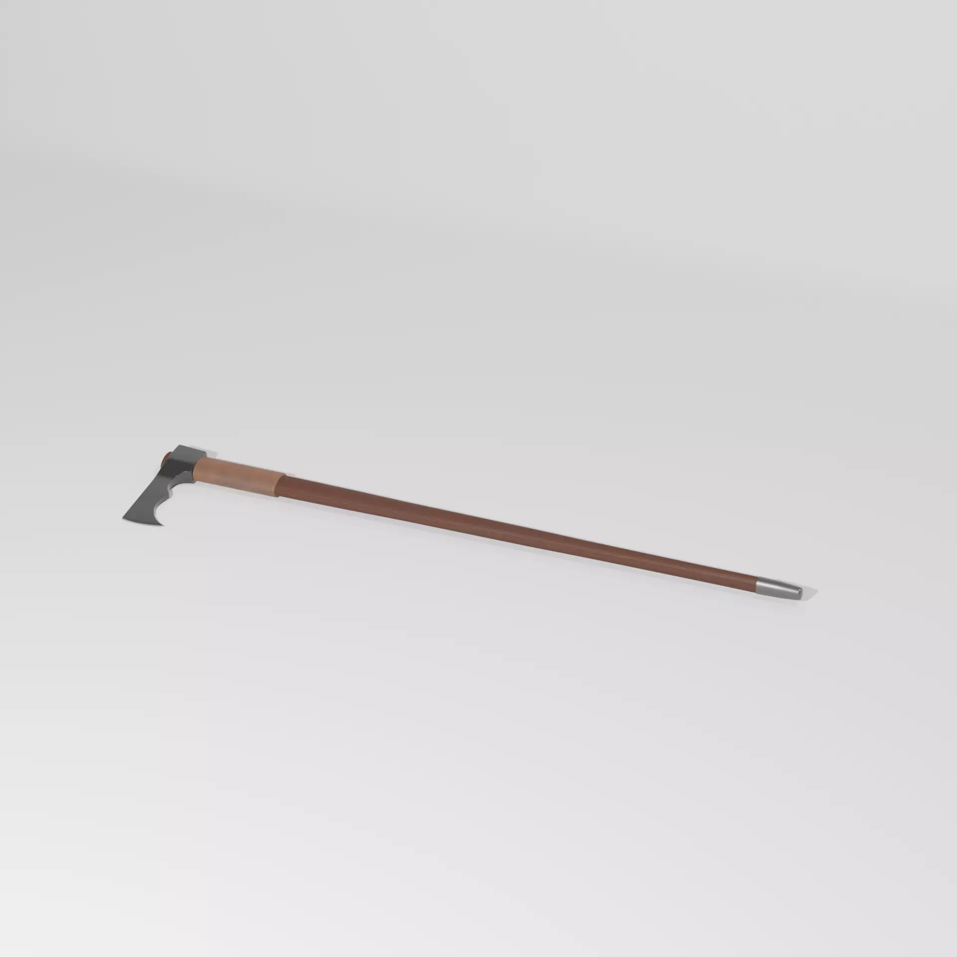 Ciupaga axe with wooden handle 3D model_0