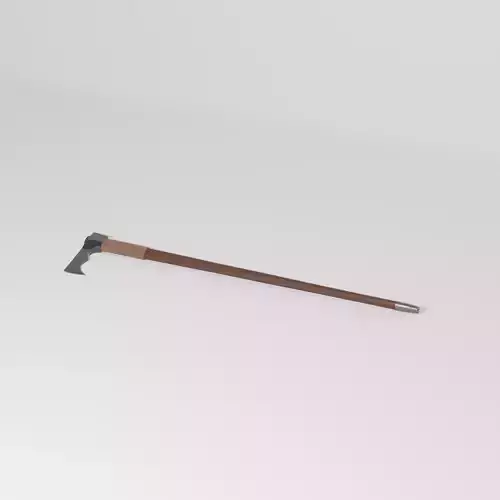 Ciupaga axe with wooden handle 3D model Ciupaga axe with wooden handle 3D model