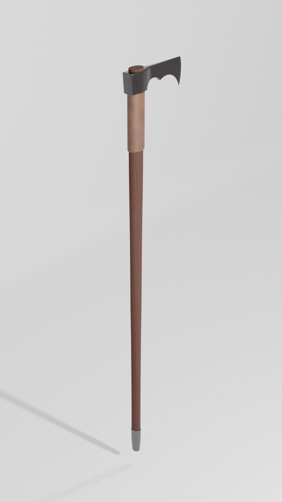 Ciupaga axe with wooden handle 3D model_4