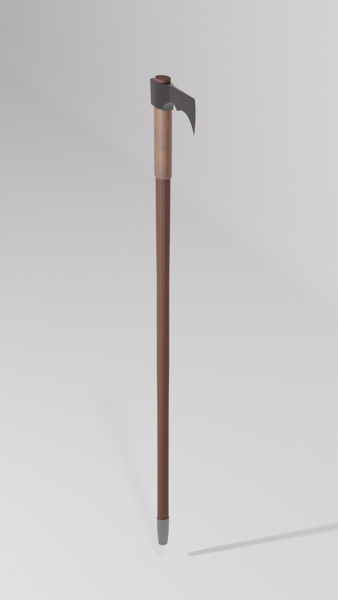 Ciupaga axe with wooden handle 3D model_3