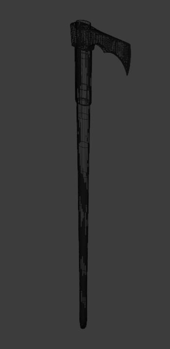 Ciupaga axe with wooden handle 3D model_10