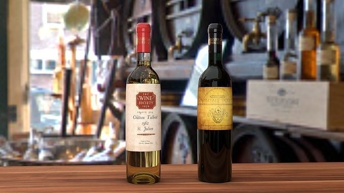 Luxury Wine Bottle   3D Model Low-poly 3D model