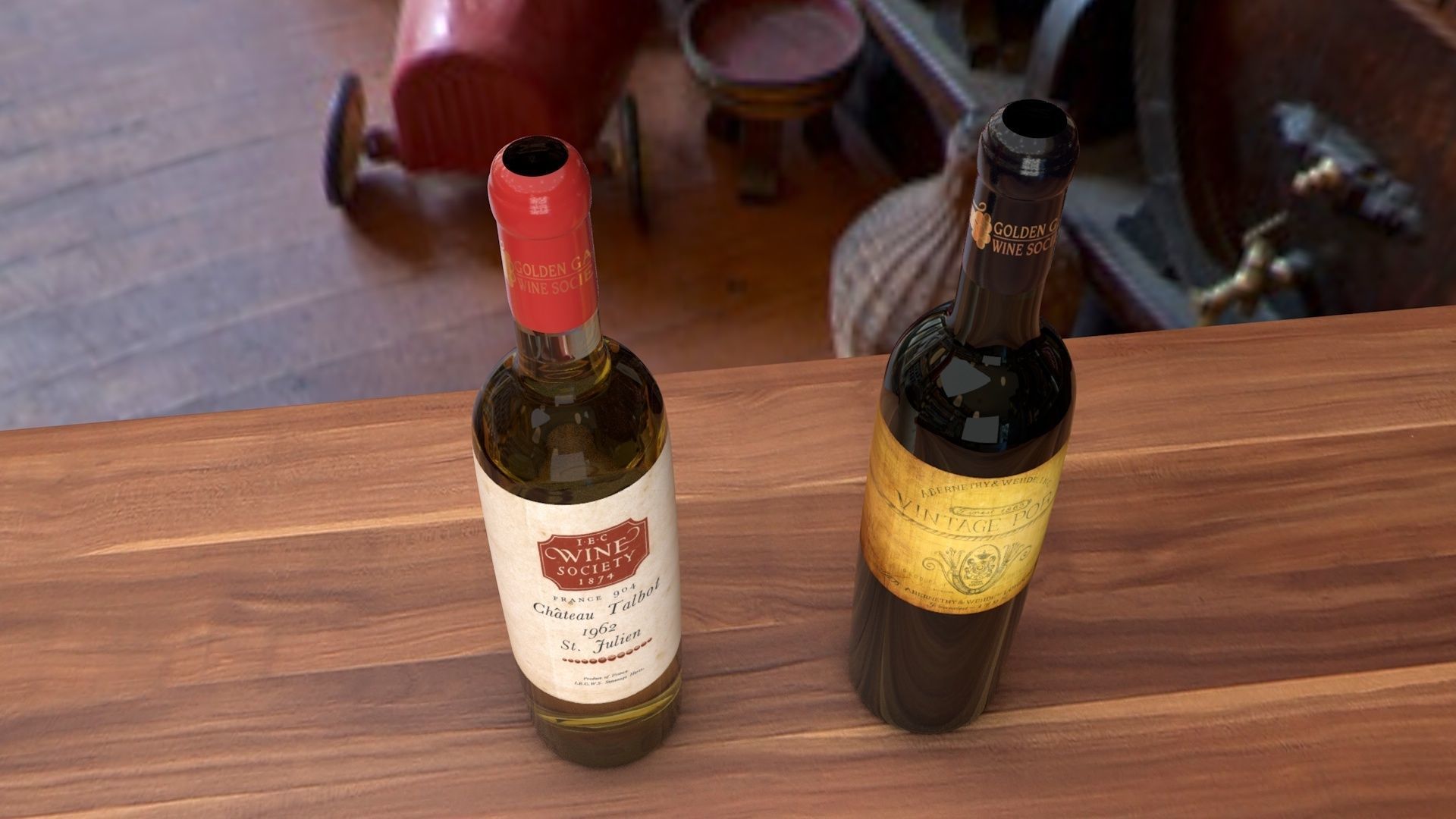 Luxury Wine Bottle   3D Model Low-poly 3D model_3