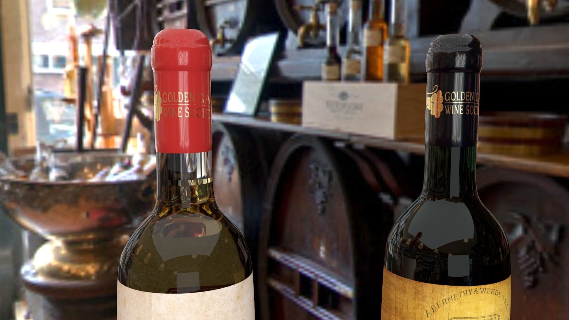 Luxury Wine Bottle   3D Model Low-poly 3D model_2