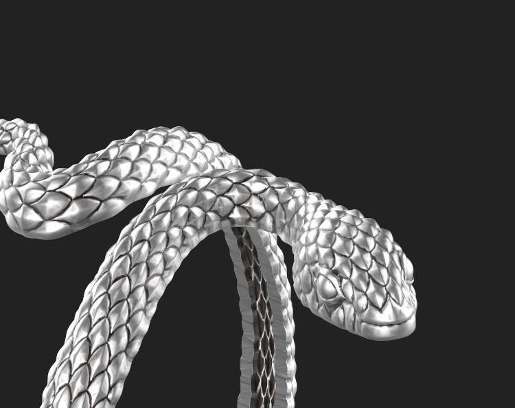 snake ring Silver Gold  Print 3D print model_2