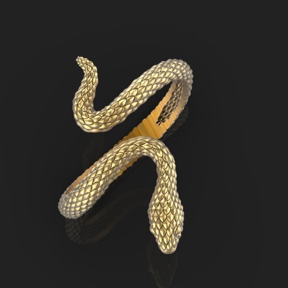 snake ring Silver Gold  Print 3D print model_8