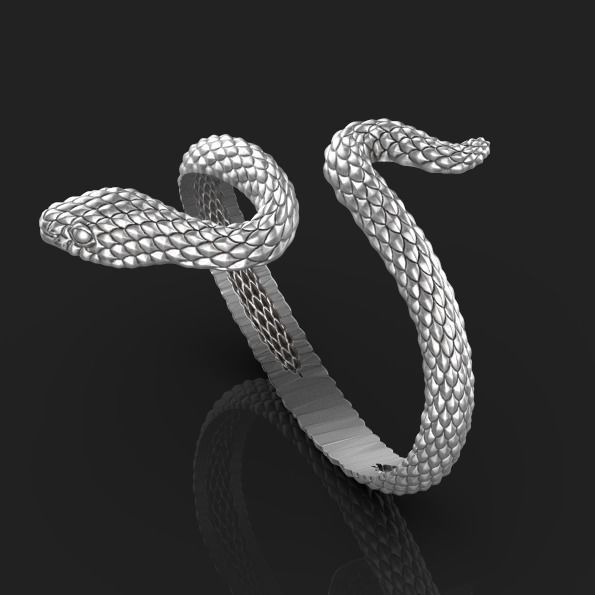 snake ring Silver Gold  Print 3D print model_4