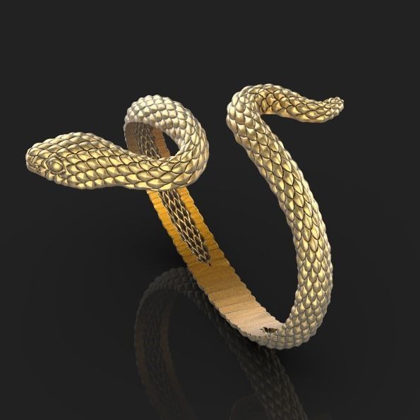 snake ring Silver Gold  Print 3D print model_10