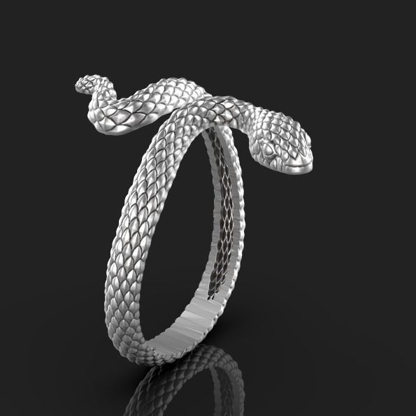 snake ring Silver Gold  Print 3D print model_3