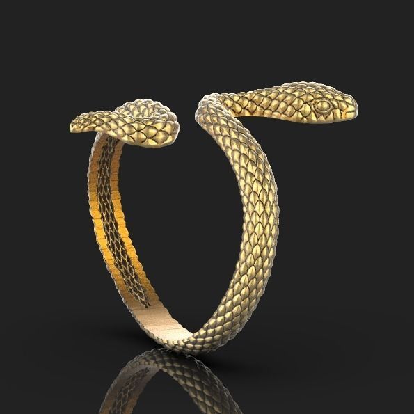 snake ring Silver Gold  Print 3D print model_9