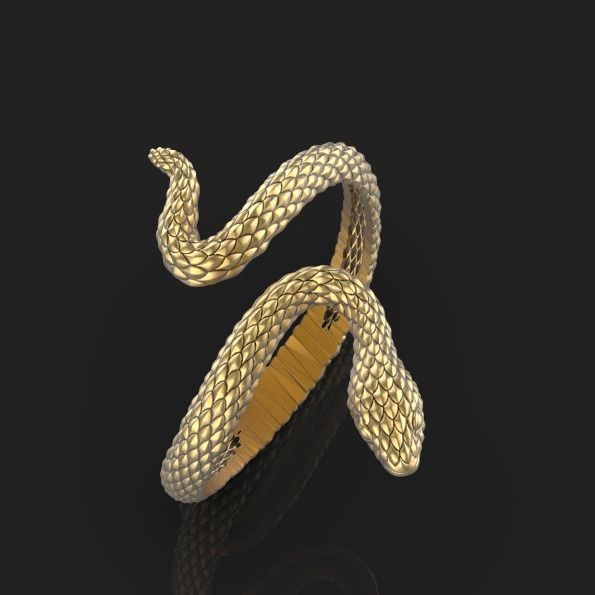 snake ring Silver Gold  Print 3D print model_12