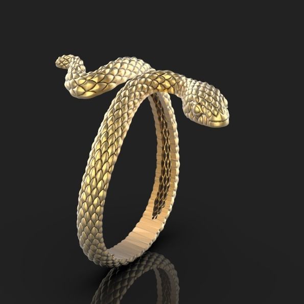 snake ring Silver Gold  Print 3D print model_11