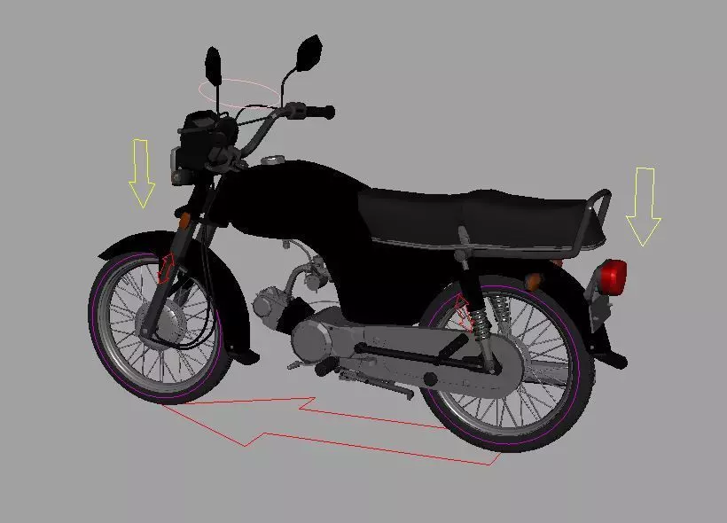 Bike Rig CD-70cc Low-poly 3D model