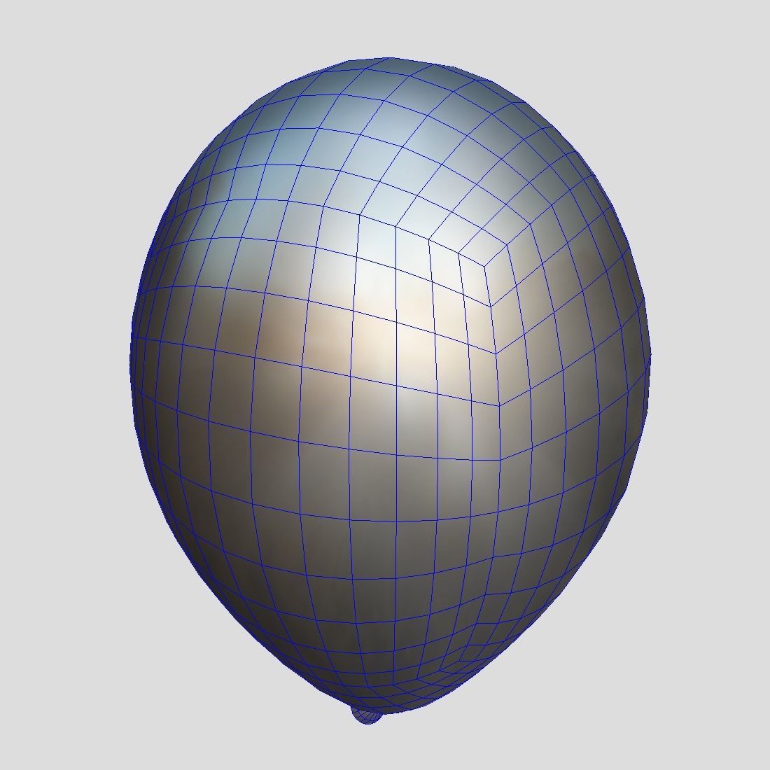 Balloon 3 with happy birthday written Low-poly 3D model_5