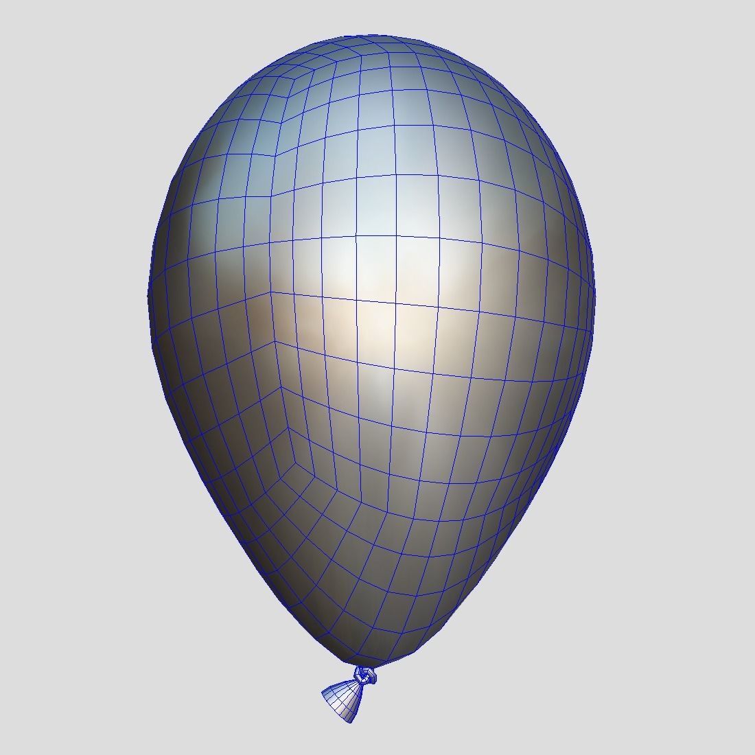 Balloon 3 with happy birthday written Low-poly 3D model_11
