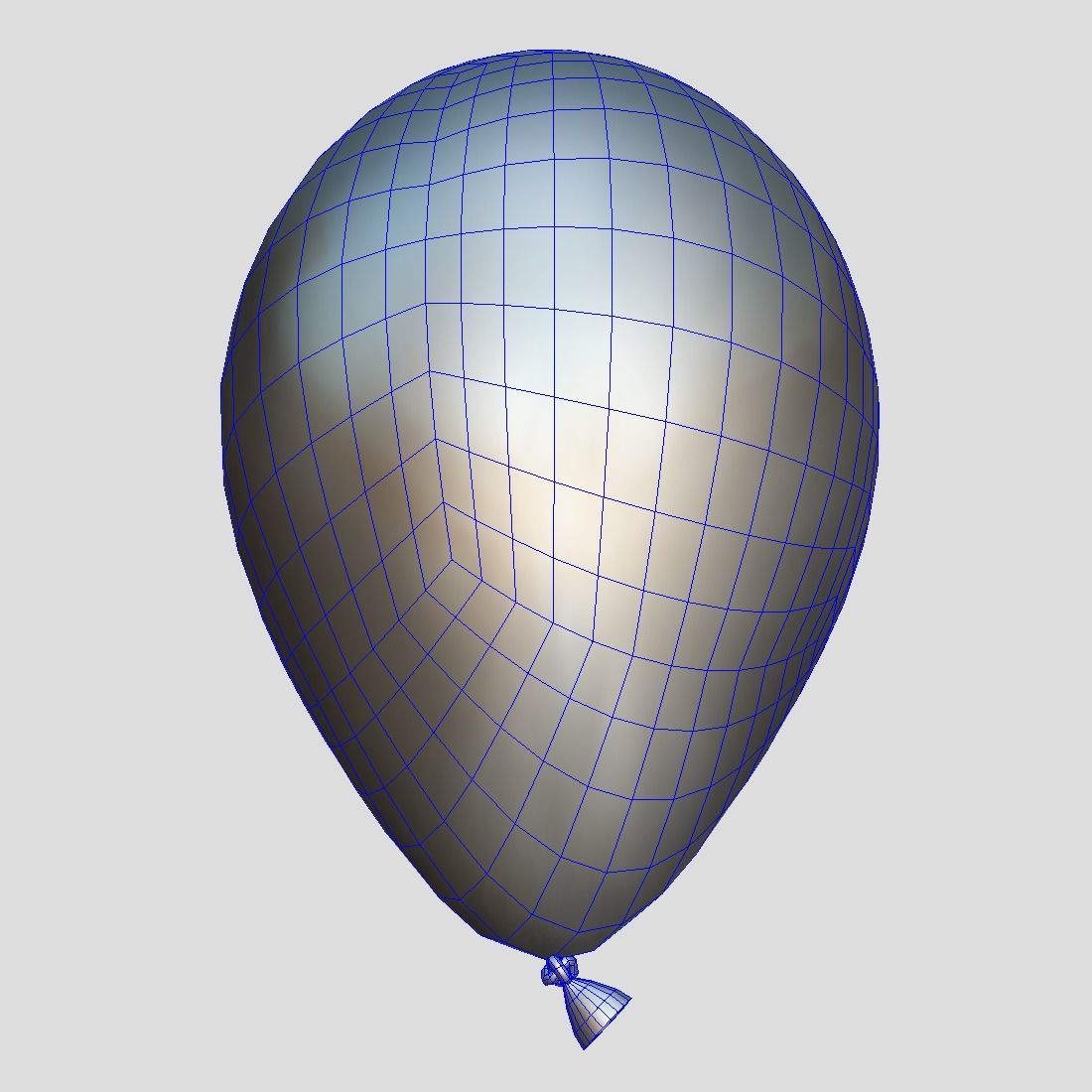 Balloon 3 with happy birthday written Low-poly 3D model_9