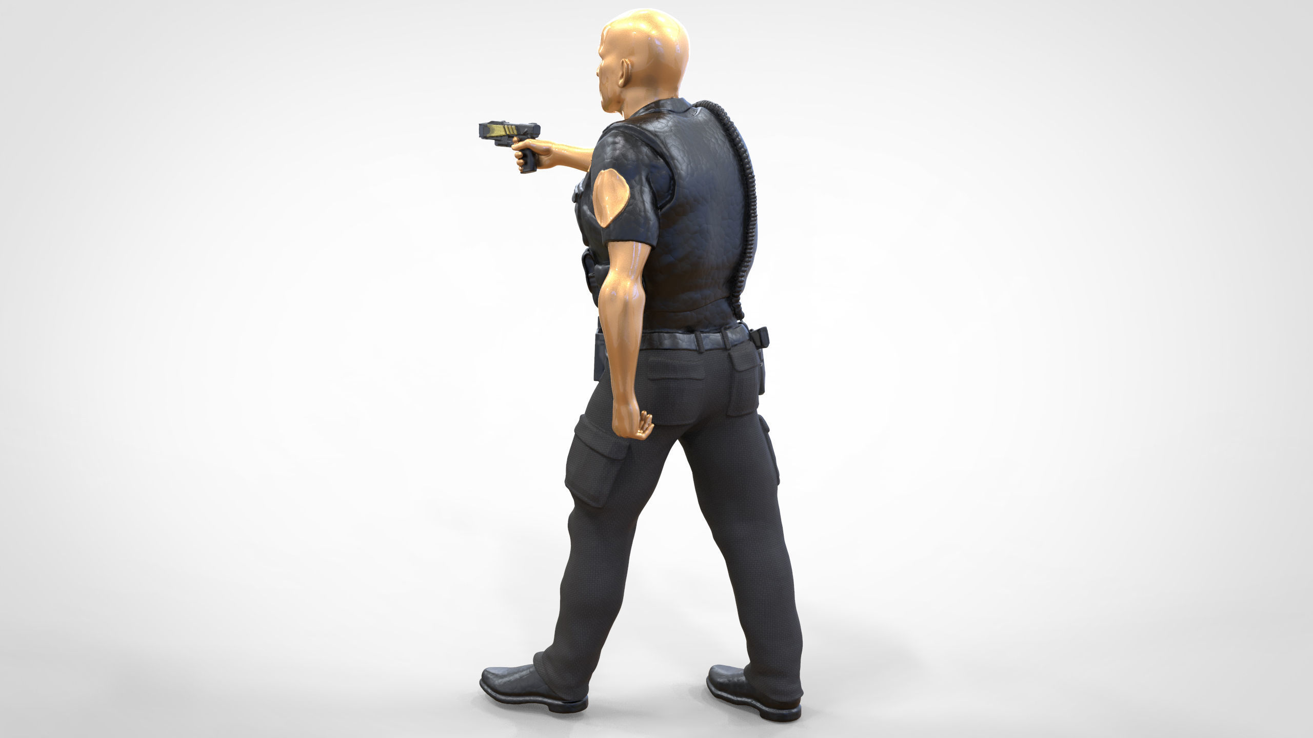 N2 American Police Officer Miniature 3D print model_6