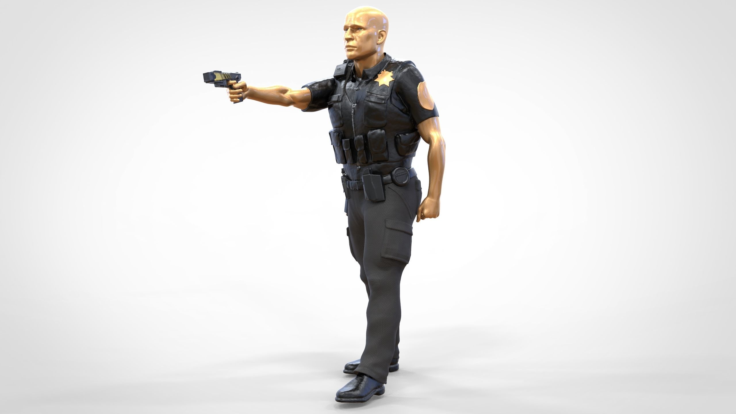 N2 American Police Officer Miniature 3D print model_1