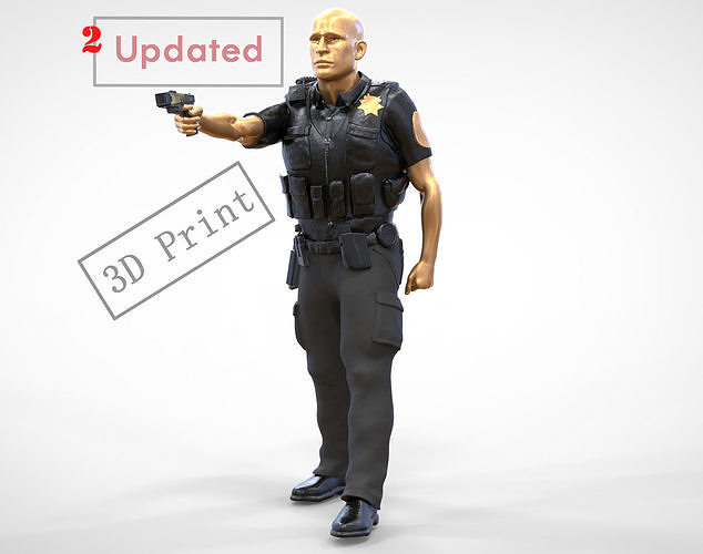 N2 American Police Officer Miniature 3D print model