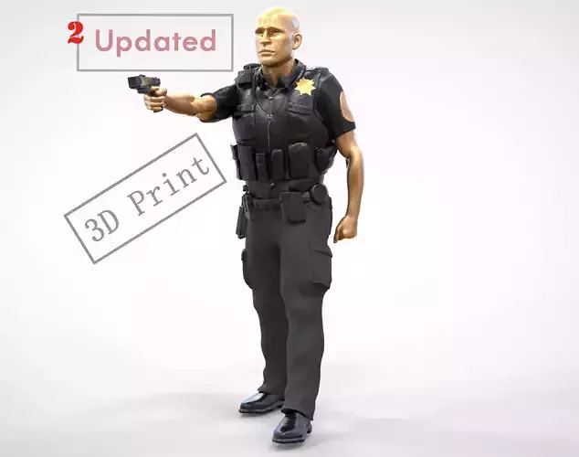 N2 American Police Officer Miniature 3D print model