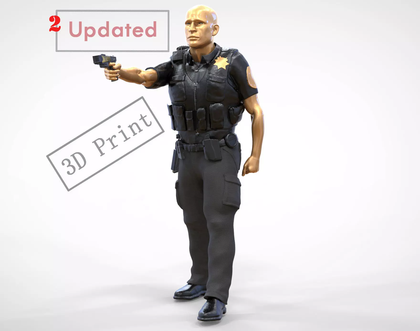 N2 American Police Officer Miniature 3D print model_0