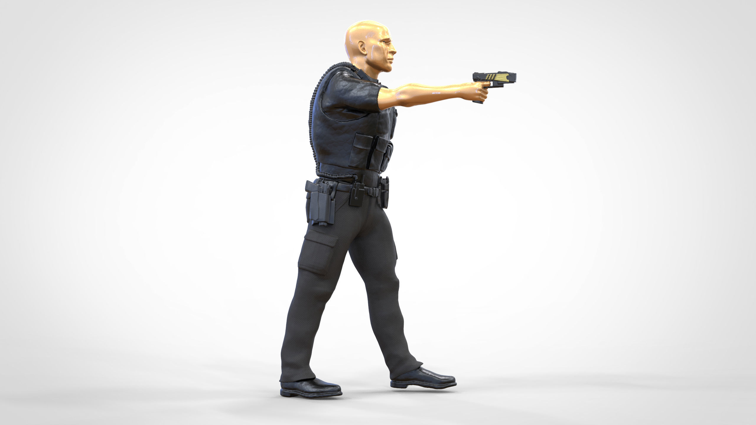 N2 American Police Officer Miniature 3D print model_15