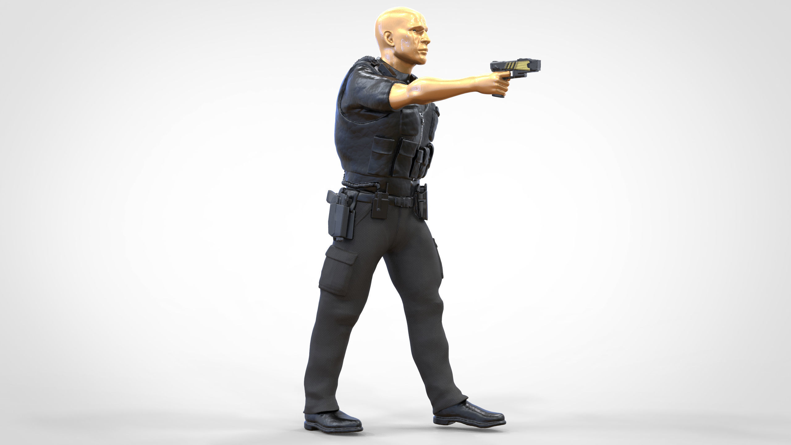 N2 American Police Officer Miniature 3D print model_16
