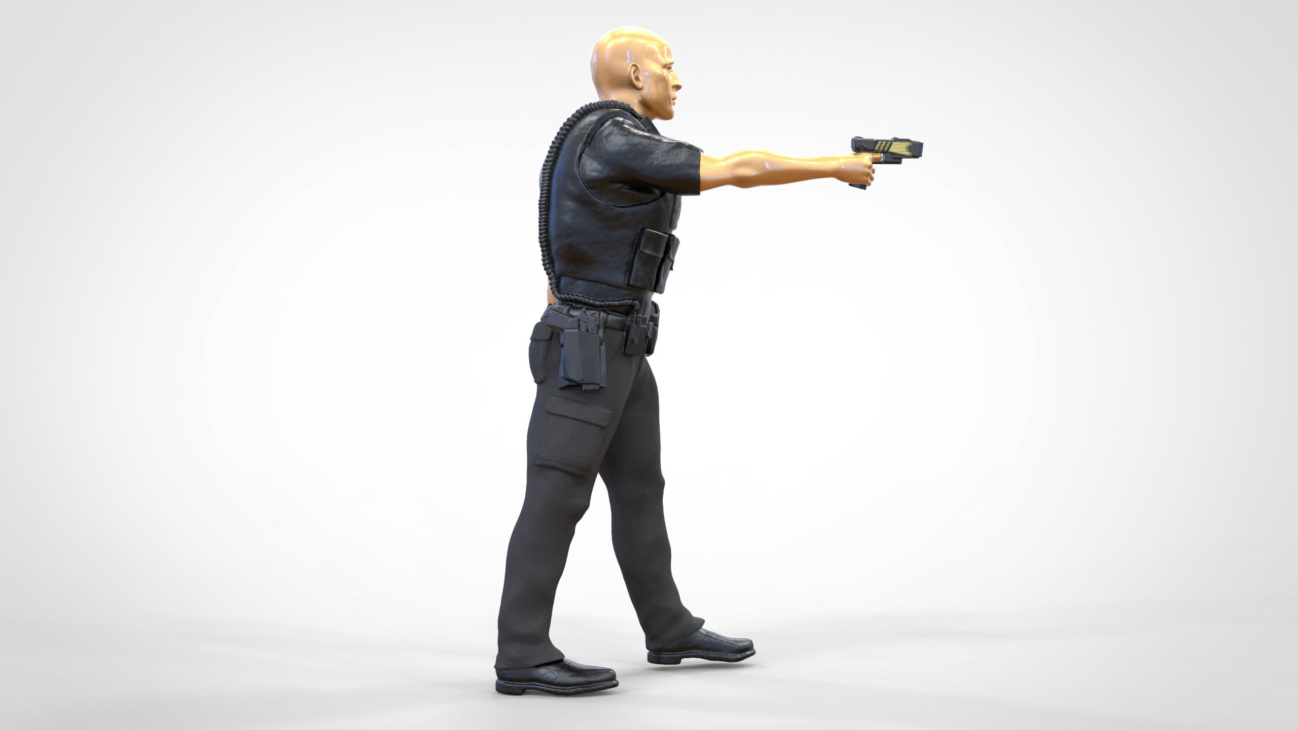 N2 American Police Officer Miniature 3D print model_14