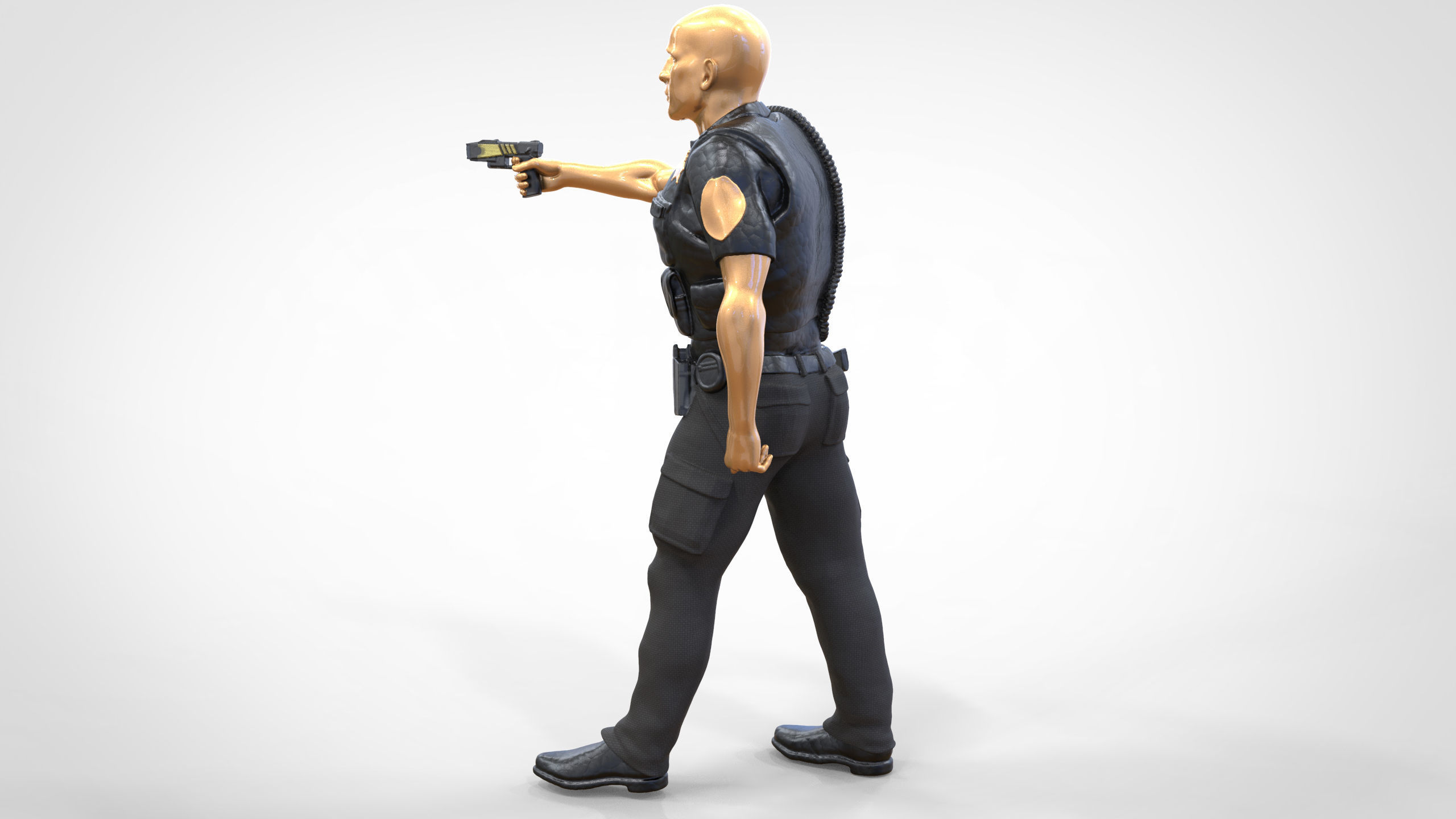 N2 American Police Officer Miniature 3D print model_5