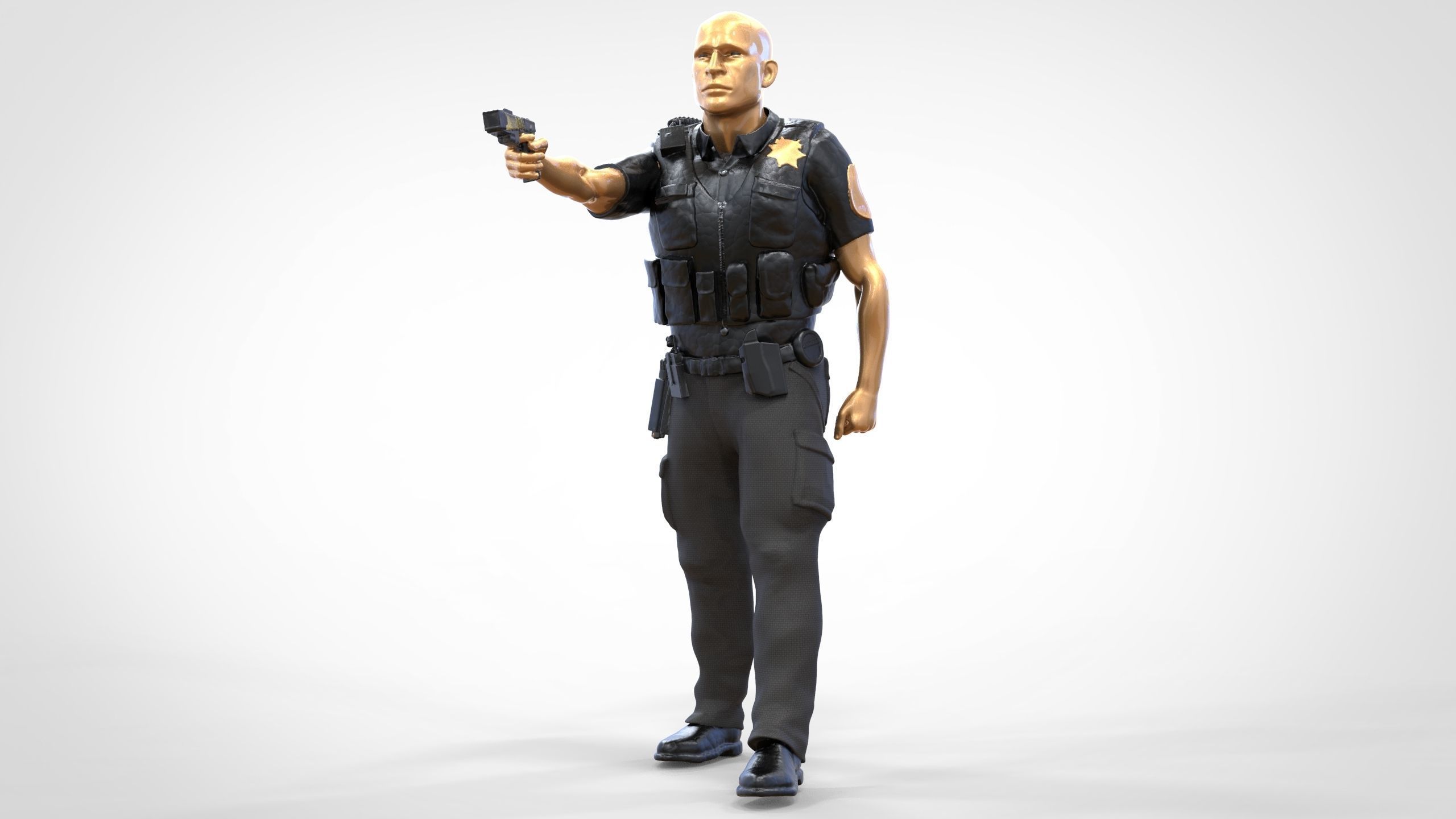 N2 American Police Officer Miniature 3D print model_20