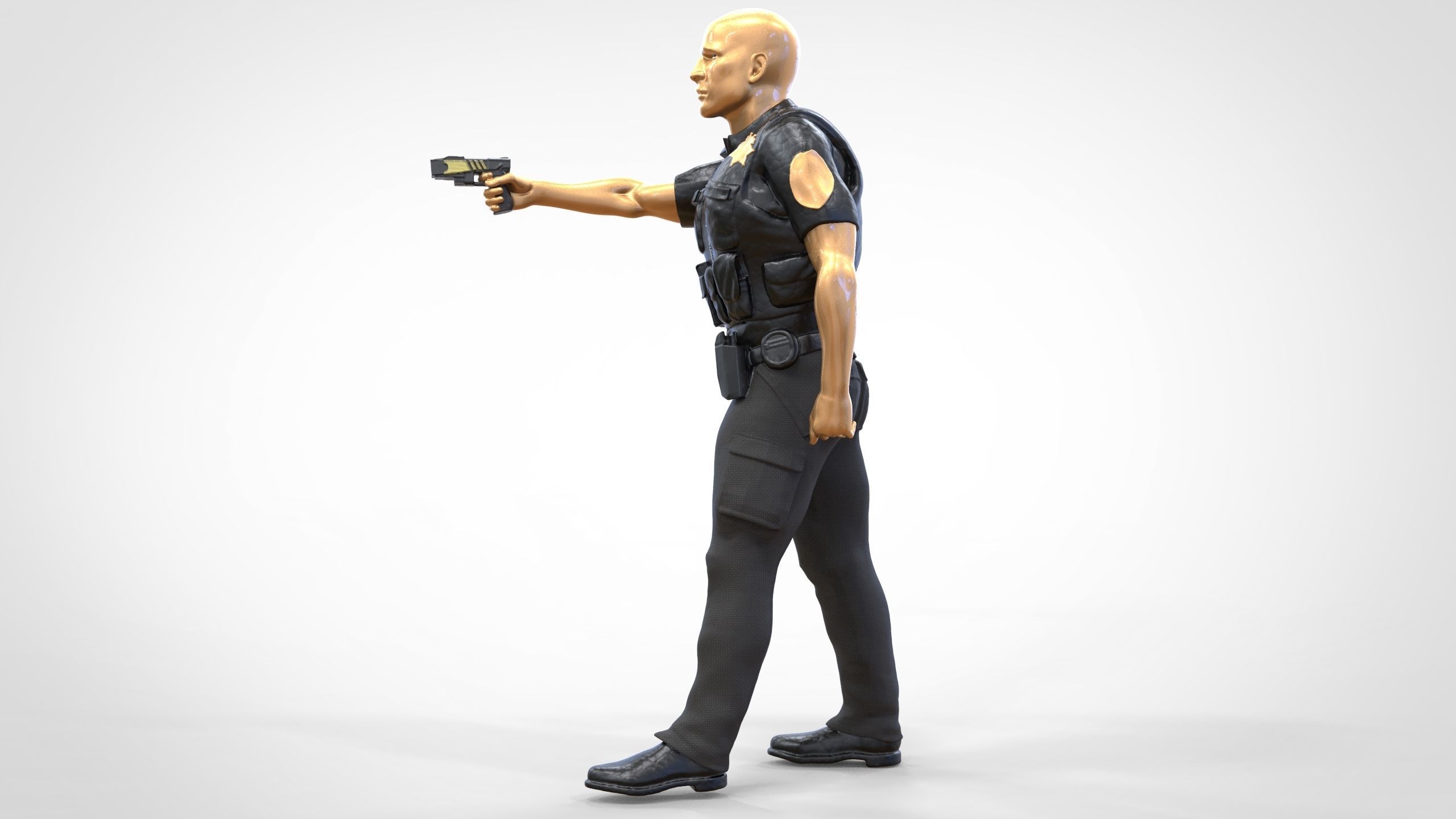 N2 American Police Officer Miniature 3D print model_3