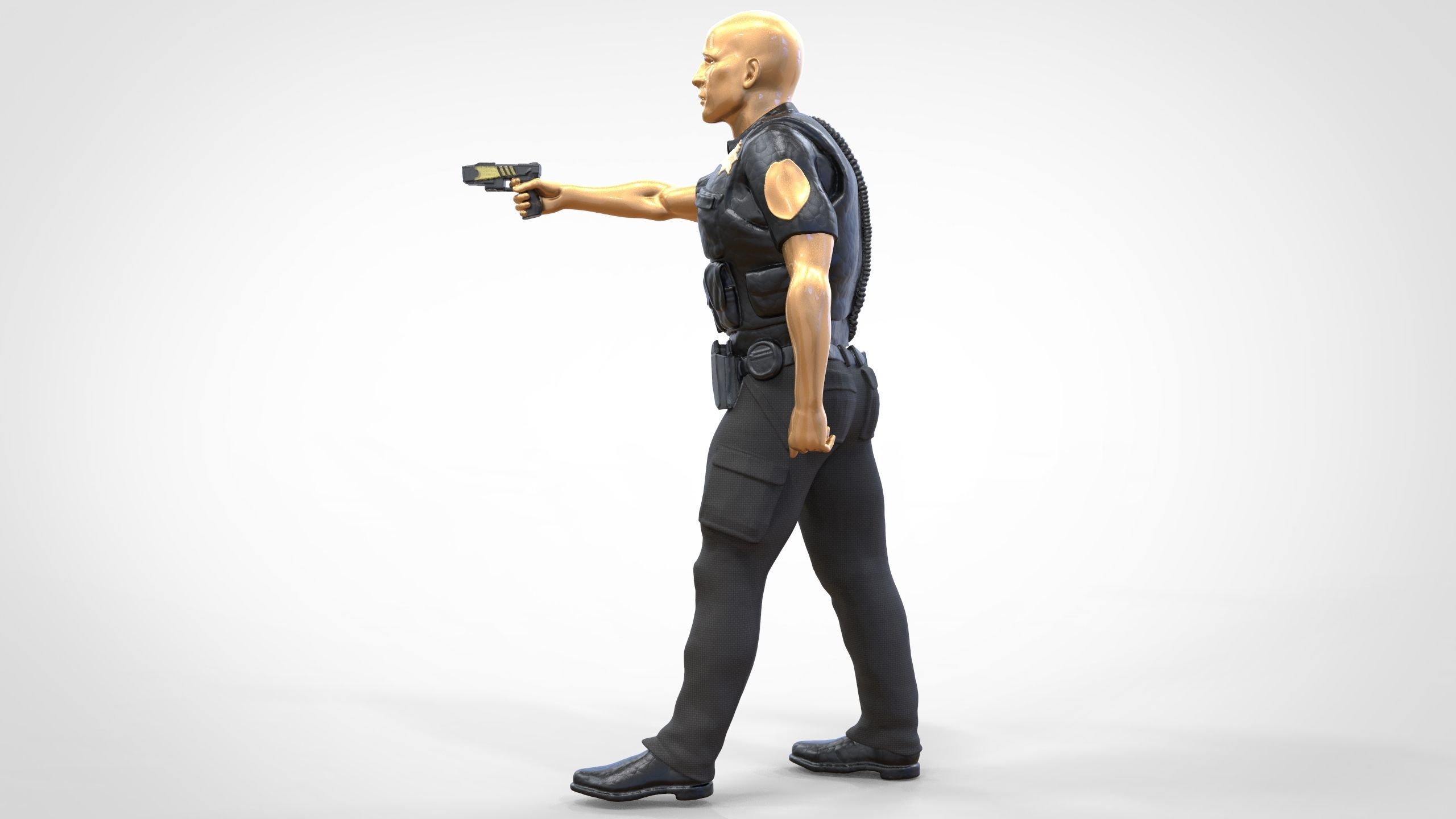 N2 American Police Officer Miniature 3D print model_4