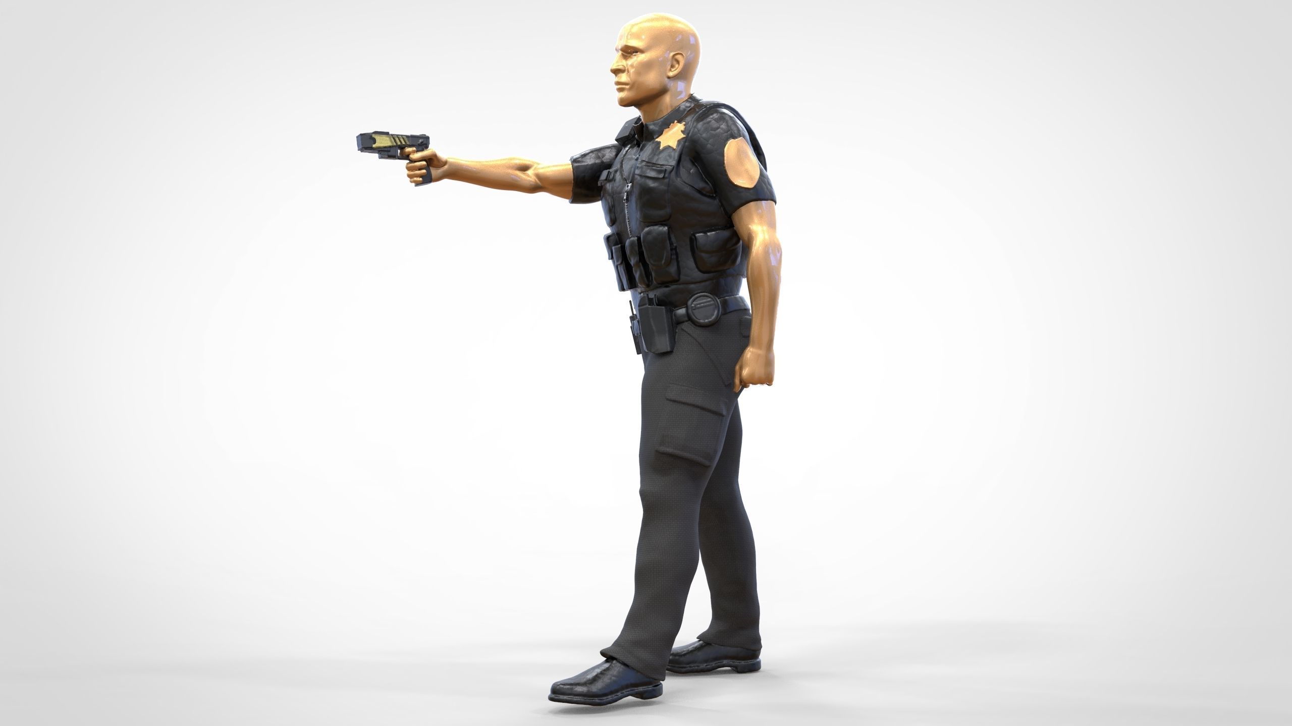 N2 American Police Officer Miniature 3D print model_2