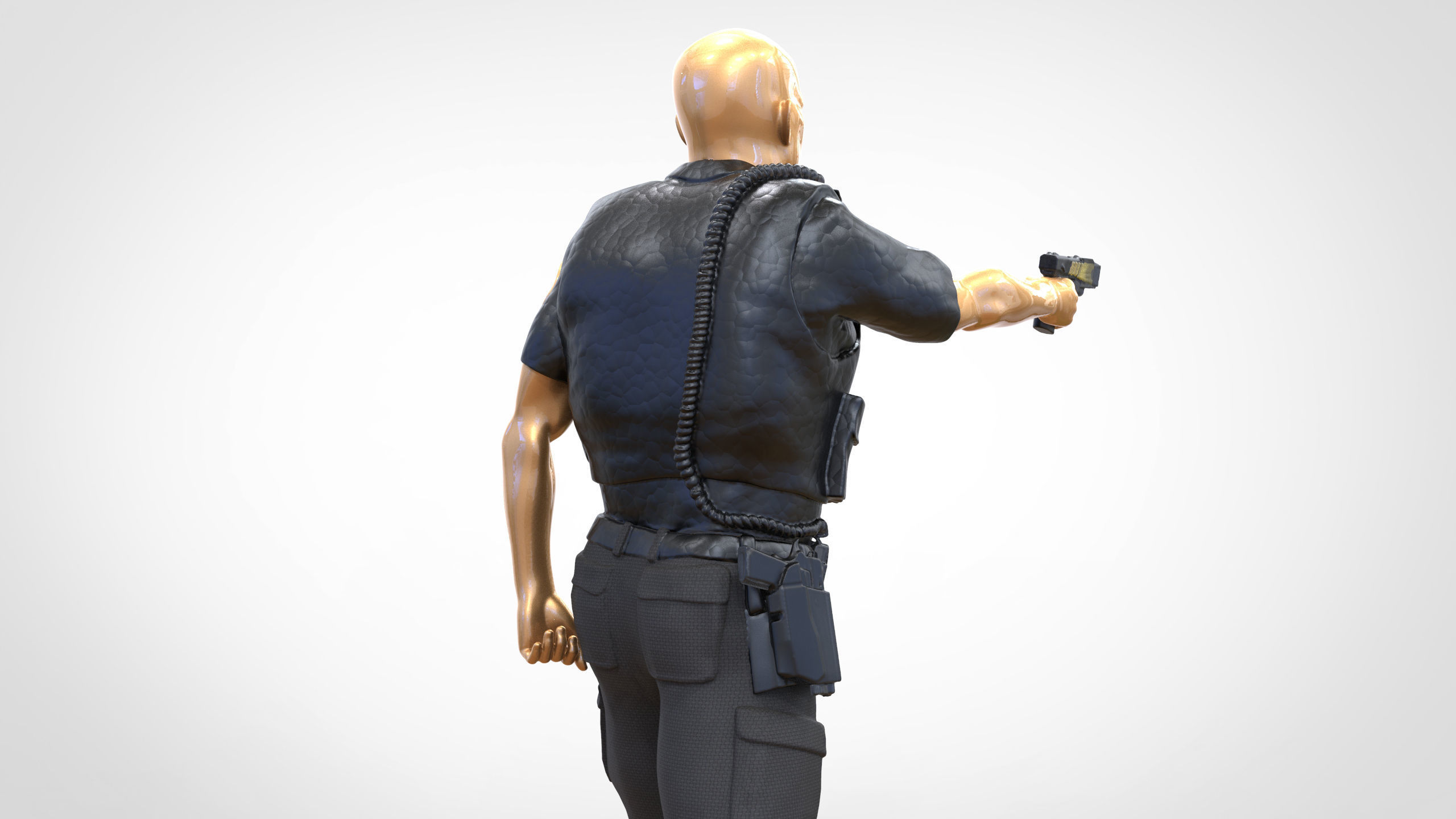 N2 American Police Officer Miniature 3D print model_22