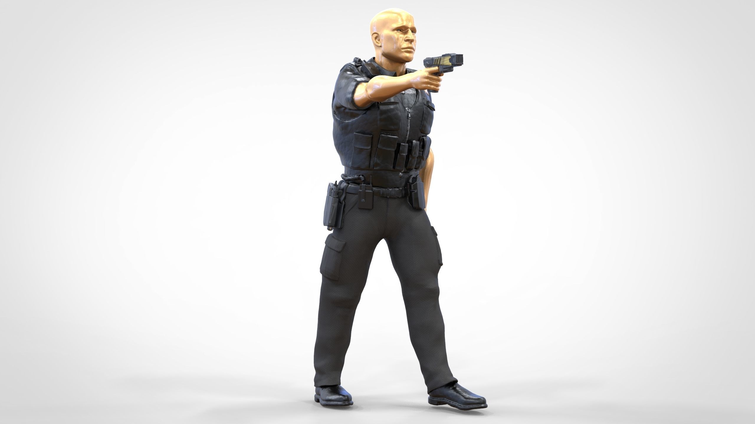 N2 American Police Officer Miniature 3D print model_17