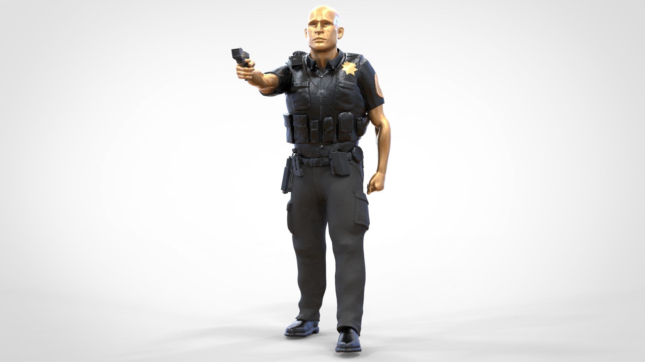 N2 American Police Officer Miniature 3D print model_19