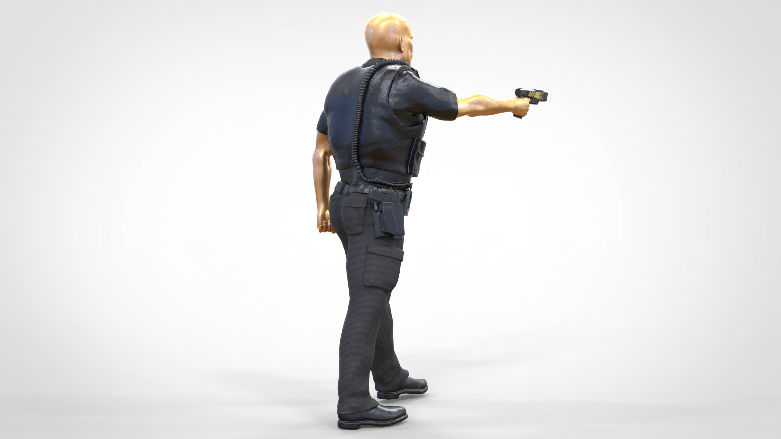 N2 American Police Officer Miniature 3D print model_12