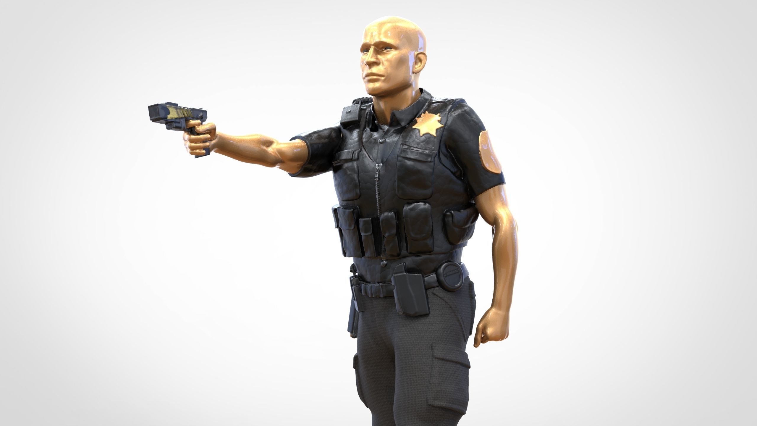 N2 American Police Officer Miniature 3D print model_21