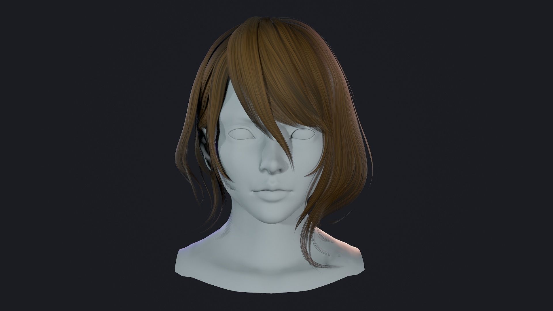 Character - Real Time Female Short Hair 01 Low-poly 3D model_2